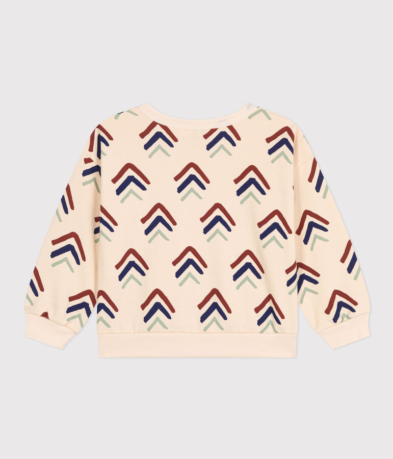 Children's Printed Fleece Sweatshirt Ecru/multicolor
