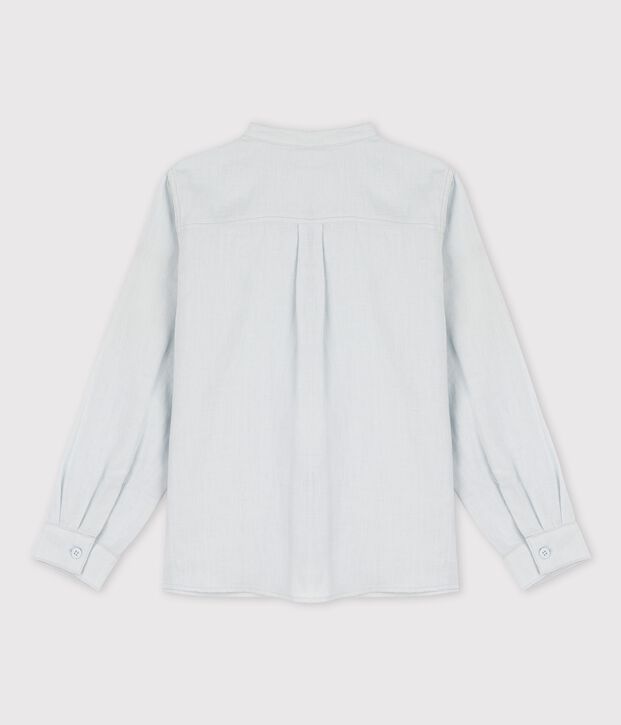 Boys' Long-Sleeved Linen Shirt blue