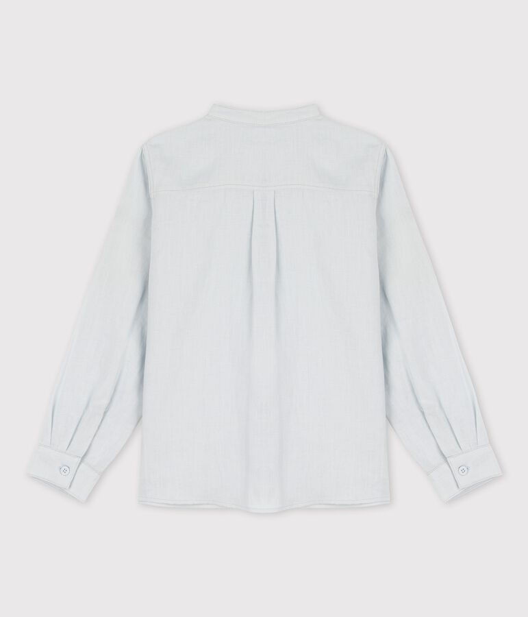 Boys' Long-Sleeved Linen Shirt blue