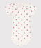 Babies' Short-Sleeved Cotton Floral Print Bodysuit MARSHMALLOW white/MULTICO white