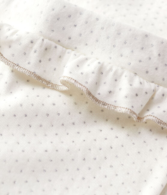 Babies' Cotton Leggings MARSHMALLOW white/ARGENT grey