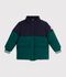 Children's plain colourblock puffer jacket green/blue
