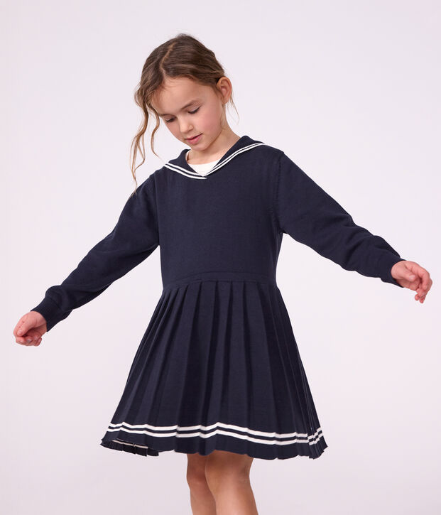 Children's long-sleeved plain cotton dress SMOKING