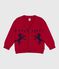 Children's wool and cotton cardigan with little motifs TERKUIT red/SOIR