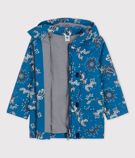 CHILDREN'S UNISEX ICONIC RECYCLED RAINCOAT BRASIER blue/MULTICO white