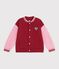 Children's varsity-style jacket in colourblock cotton red