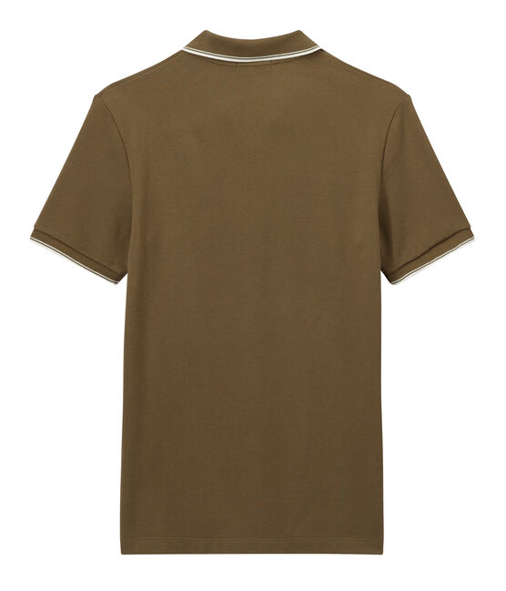 Men's polo in knit piqué SHITAKE brown