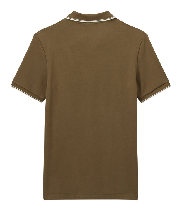 Men's polo in knit piqu&eacute; brown