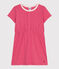 Children's short-sleeved plain cotton dress PEONIA pink