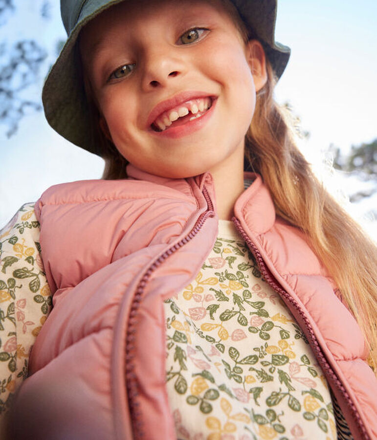 Girls' long-sleeved T-shirt in printed tube knit AVALANCHE white/MULTICO