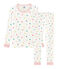 Girls' Snugfit Ribbed Pyjamas MARSHMALLOW white/MULTICO white