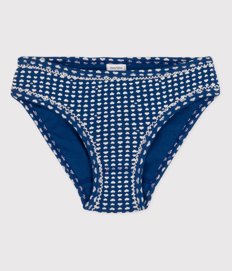 Girls' Cotton Briefs MAJOR blue/ECUME white