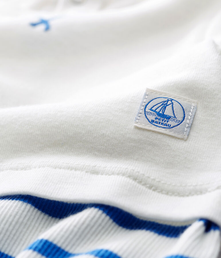 Baby boys' playsuit white/blue