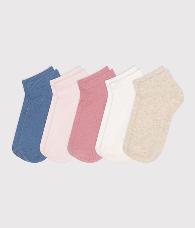 Children's plain cotton socks - 5-pack multicolor