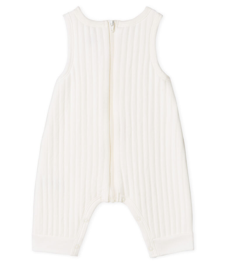 Baby Boys' Long Quilted Tube-Knit Dungarees white