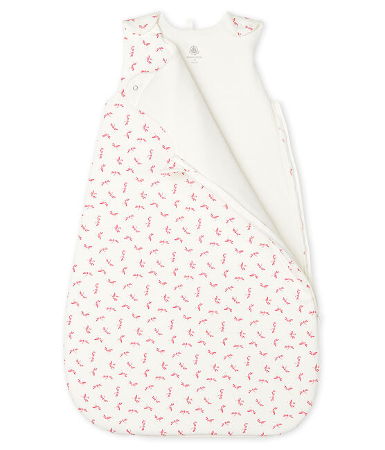 Babies' Rib Knit Sleeping Bag MARSHMALLOW white/GROSEILLER pink