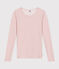Women's long-sleeved wool and cotton T-shirt SALINE pink