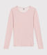 Women's long-sleeved wool and cotton T-shirt