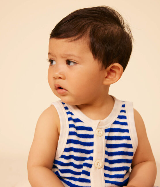 Babies' Terry Short Playsuit SURF blue/AVALANCHE