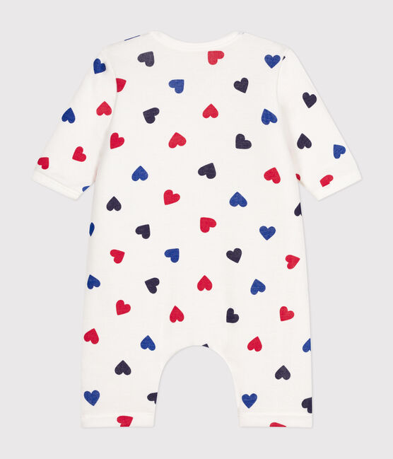 Babies' padded cotton jumpsuit MARSHMALLOW white/MULTICO white