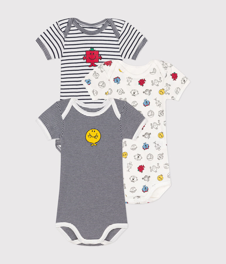 Babies' short-sleeved cotton Mr. Men and Little Miss bodysuits - 3-pack multicolor