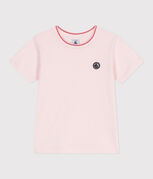 Children's plain short-sleeved cotton T-shirt FLEUR pink