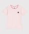 Children's plain short-sleeved cotton T-shirt FLEUR pink