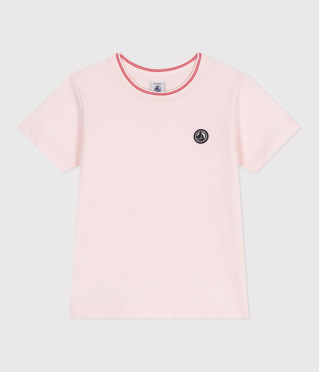 Children's plain short-sleeved cotton T-shirt FLEUR