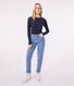 Women's iconic long-sleeved plain rib knit T-shirt