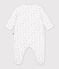 Babies' flower-print tube knit pyjama suit white/pink