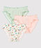 Girls' Floral Print Ruffled Organic Cotton Briefs - 3-Pack variante 1