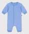 Babies' anchor print cotton playsuit with a collar EDNA blue/MARSHMALLOW white