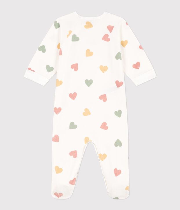 Babies' Multicoloured Heart Patterned Velour Pyjamas white/multicolor