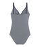 Women's sleeveless bodysuit in extra fine jersey ABYSSE blue/LAIT white