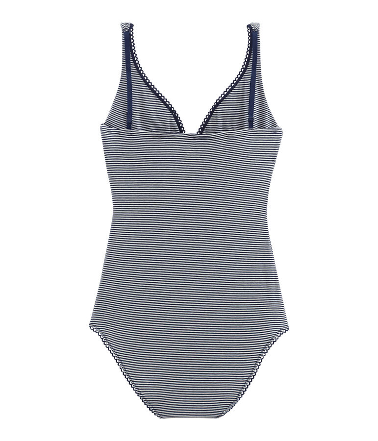 Women's sleeveless bodysuit in extra fine jersey blue/white