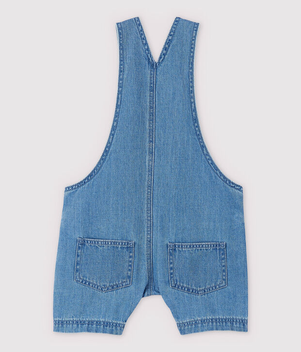 Babies' Light Denim Dungaree Shorts blue
