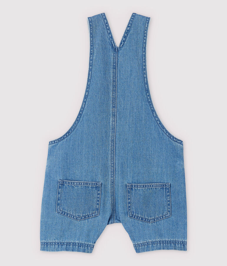 Babies' Light Denim Dungaree Shorts DENIM CLAIR blue