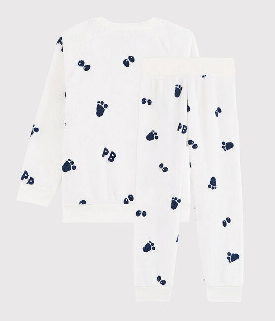 Boys' Fleece Pyjamas MARSHMALLOW white/MEDIEVAL CN blue