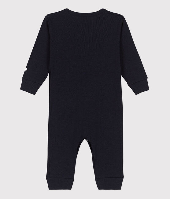 Footless Cotton and Lyocell Sleepsuit SMOKING blue