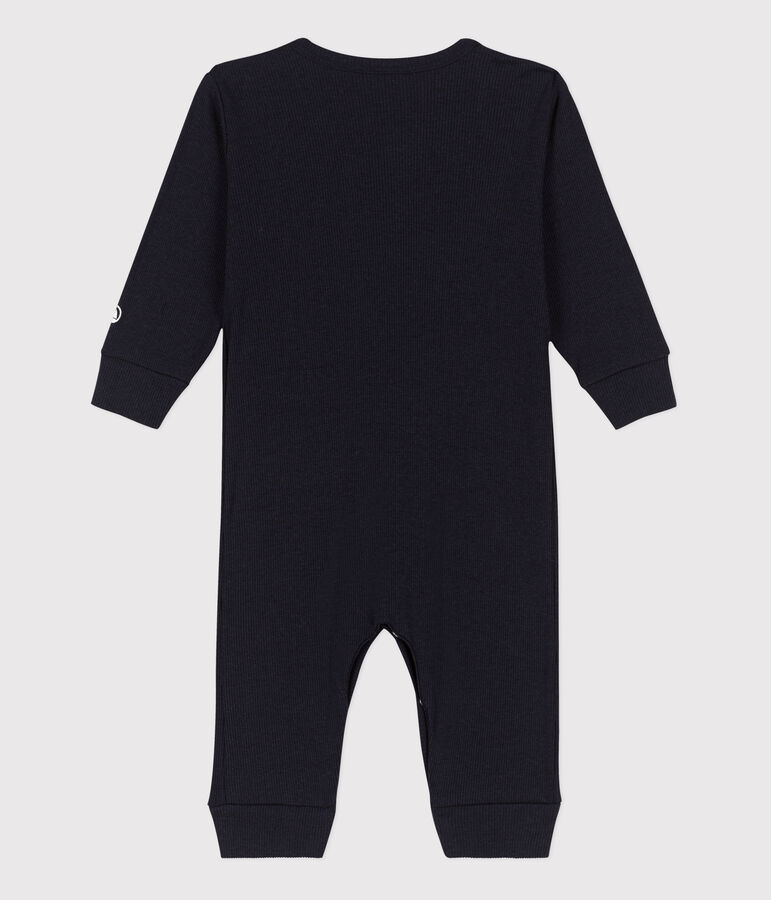 Footless Cotton and Lyocell Sleepsuit blue