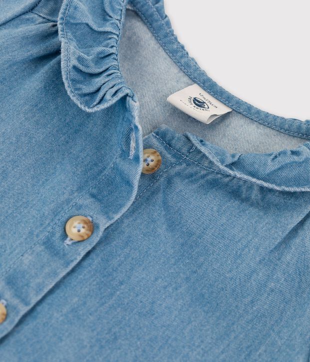 Babies' Organic Light Denim Blouse blue