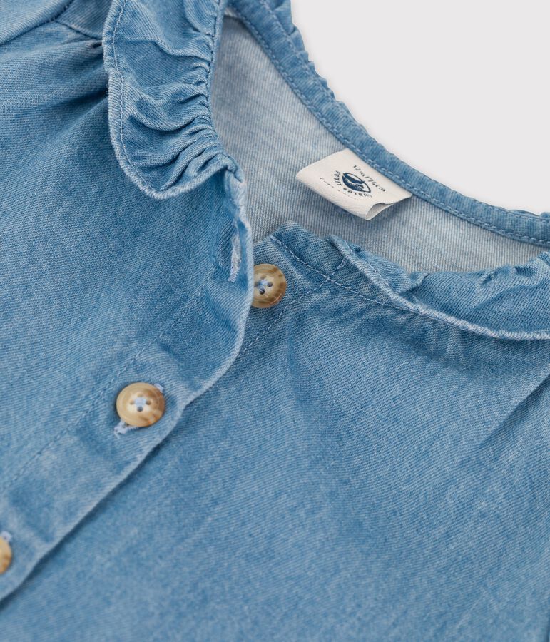 Babies' Organic Light Denim Blouse blue