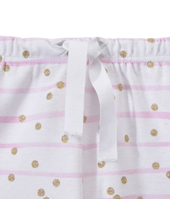 Girl's print shorts ECUME white/ROSE pink/OR