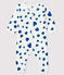 Baby Girls' Footless Blue Heart Ribbed Sleepsuit MARSHMALLOW white/MULTICO white