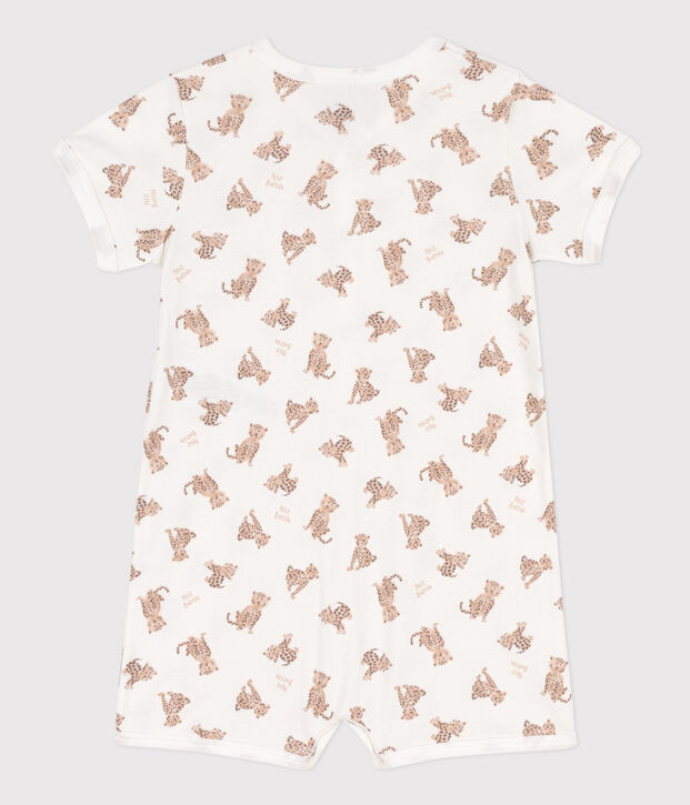 Babies' Printed Cotton Short Playsuit white/multicolor