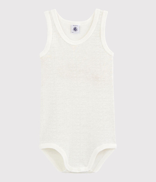 Unisex Babies' Sleeveless Bodysuit white/grey