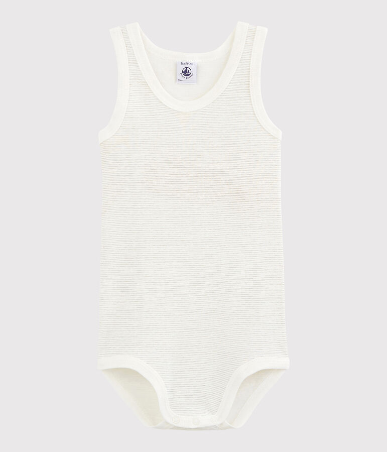 Unisex Babies' Sleeveless Bodysuit LAIT white/MISTIGRI grey
