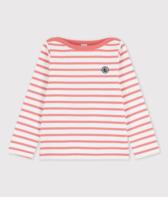 Unisex Children's Striped Cotton Top MARSHMALLOW white/PAPAYE