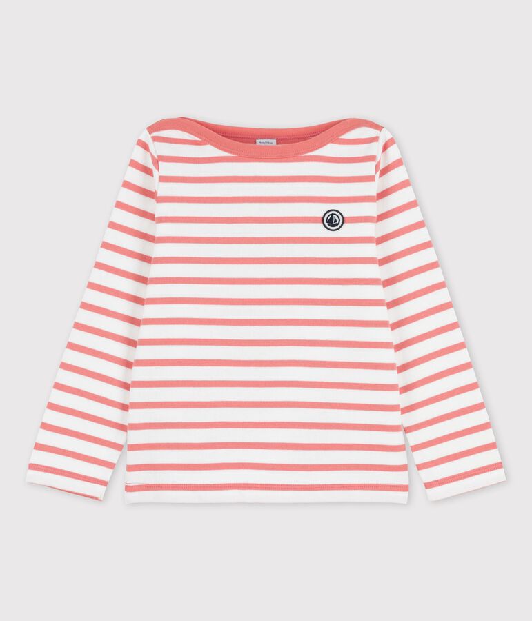 Unisex Children's Striped Cotton Top white/pink