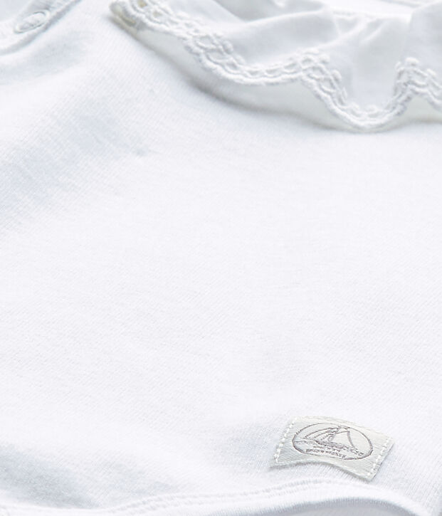 Newborn baby girls' bodysuit white